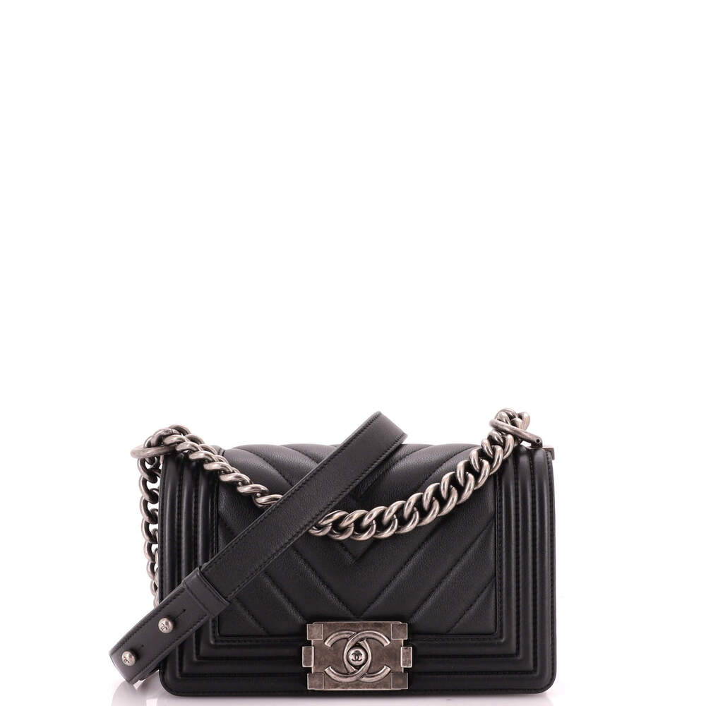Chanel Small Boy Flap Bag Chevron Calfskin